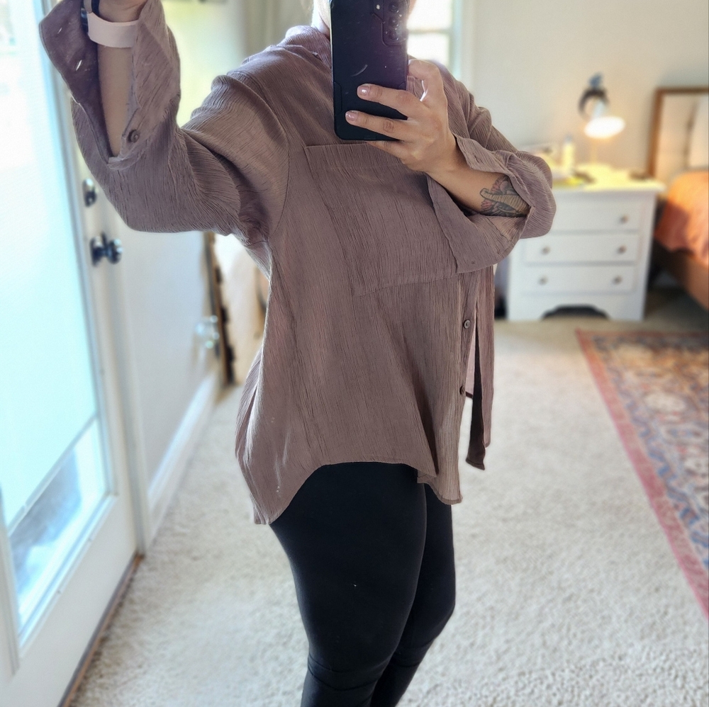 Abercrombie And Fitch Oversized Button Up Size Sm… - image 5